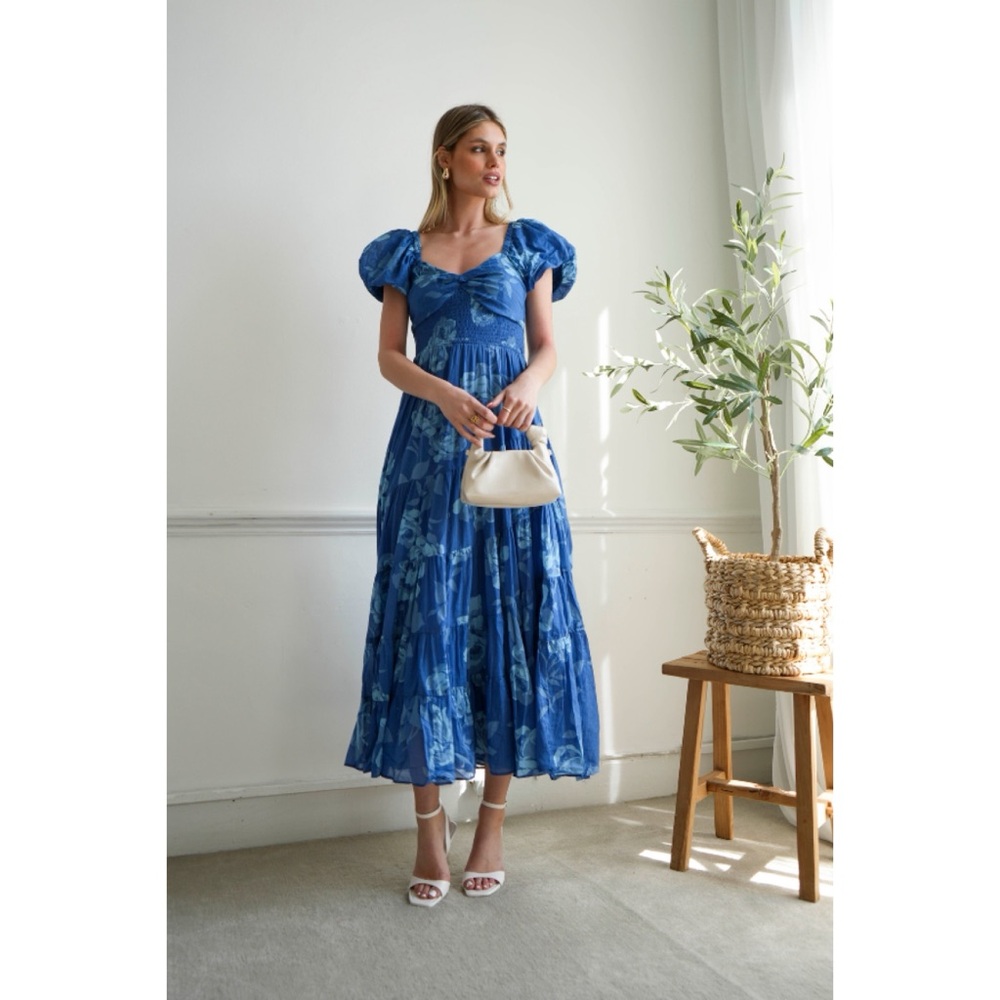 Free People Sundrenched Short Sleeve Maxi Dress